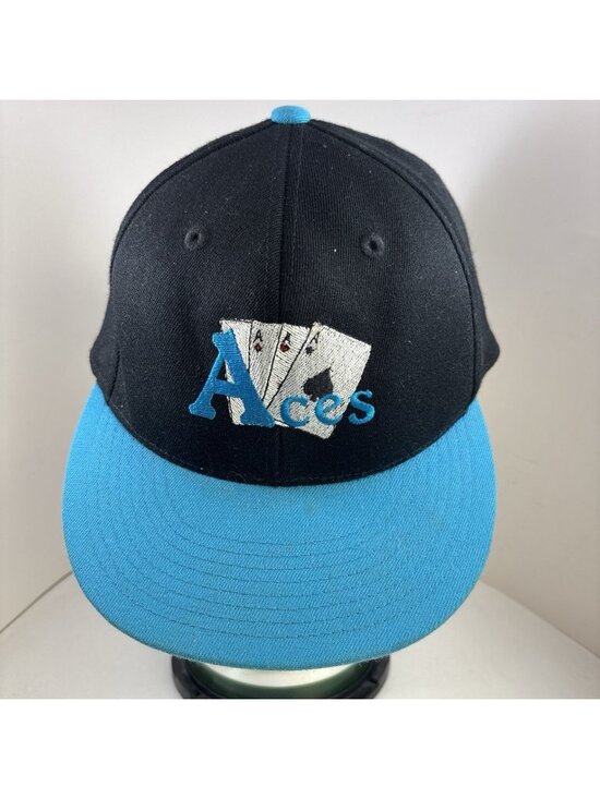 LIDS Other - Lids Hat ACES 4 Aces one-of-a kind Size 6 7/8 - 7 1/4 Fitted Aqua and Black